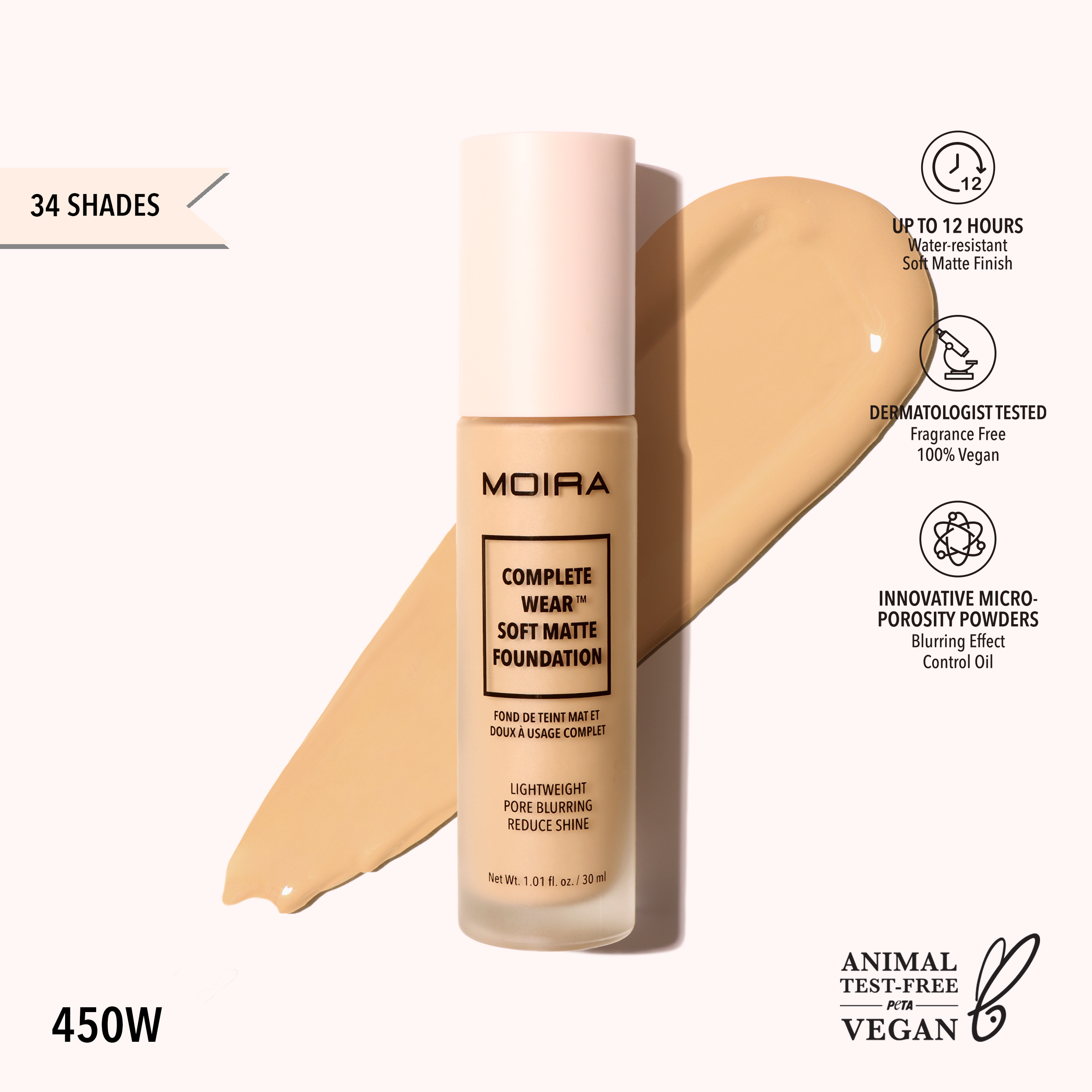 Moira Cosmetics Complete Wear Foundation 650 DEPP WALNUT Reviews 2024